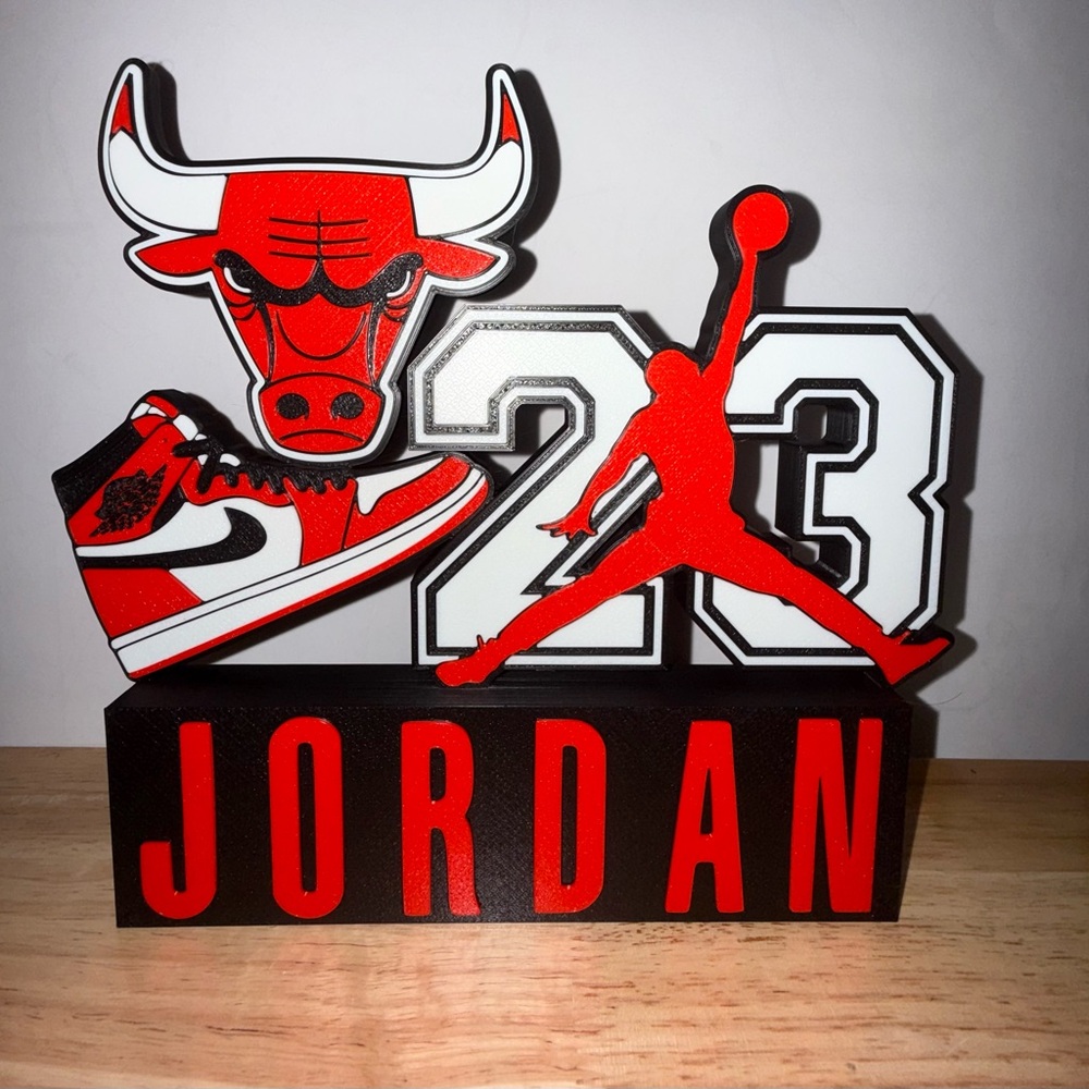 Micheal Jordan chicago bulls Nike 3D logo sign art wall display basketball gift